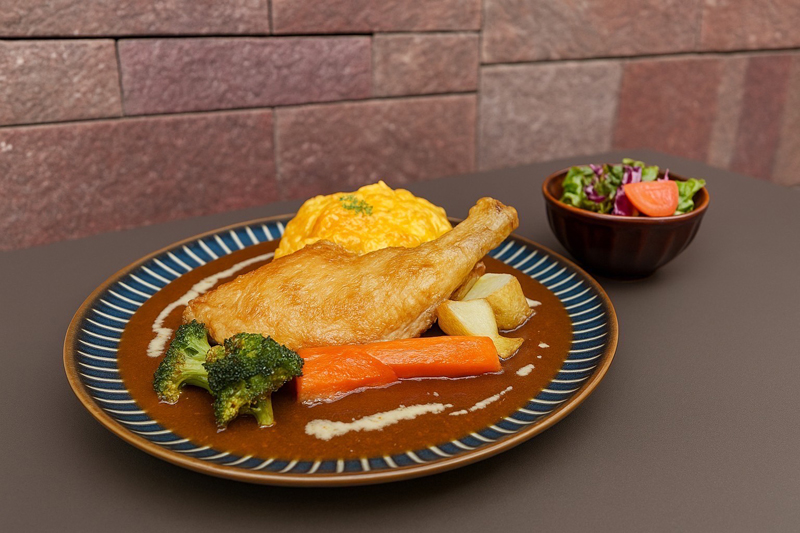 CAFE＆LOBBY 隠：：IN　骨付き鶏とオムハヤシライス